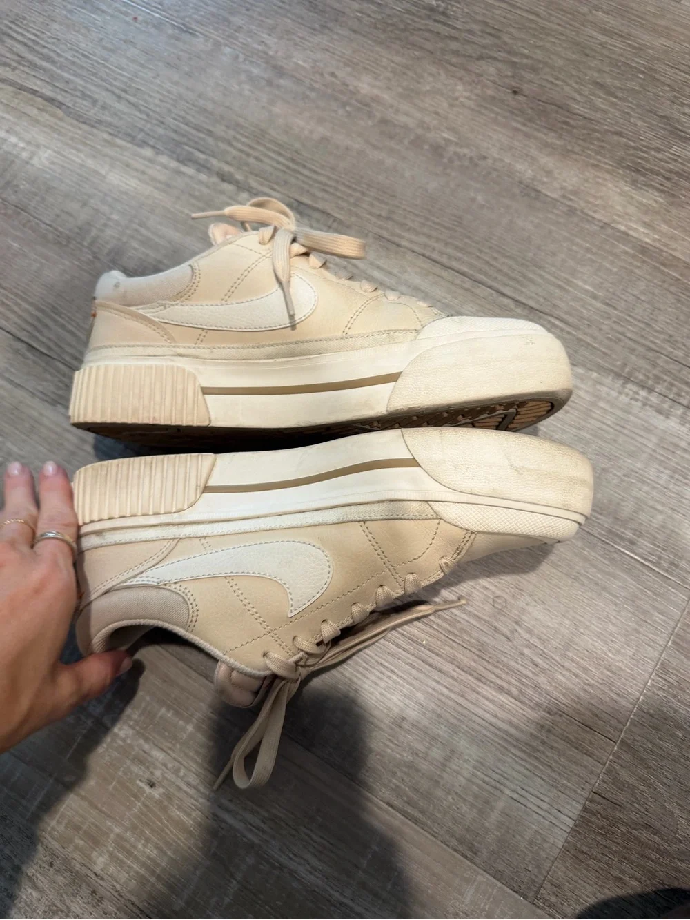 Nike Women’s Court Legacy Lift Beige Platform Sneaker